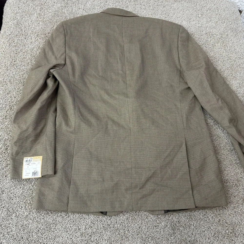 Michael Kors Blazer Mens 46 L Brown Check Polyester 2 Button Sport Coat Jacket